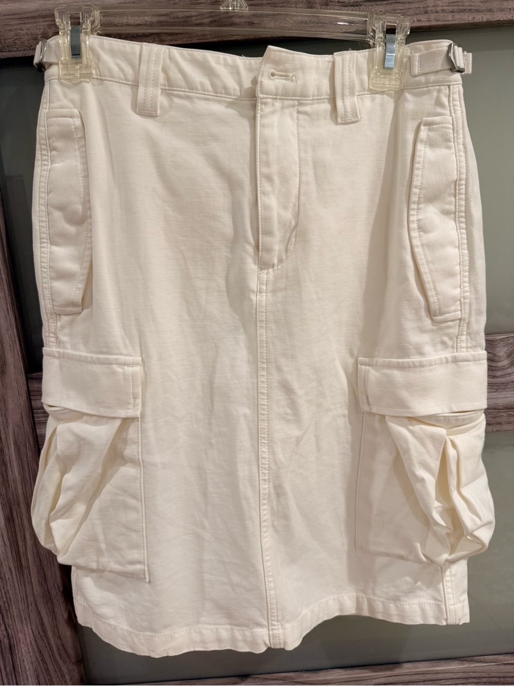 Tna Aritzia Supply Cargo Women’s White Utility Skirt 100% Cotton- Sz 0
